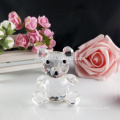 Estatueta de urso de pelúcia de cristal pequeno bonito para presente e decoração